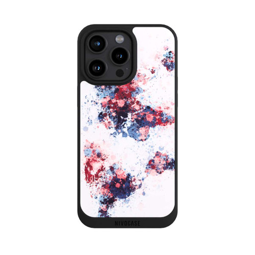 Apple iPhone 15 Pro Max NIVOpure World Map Paint Splashes Blue Red