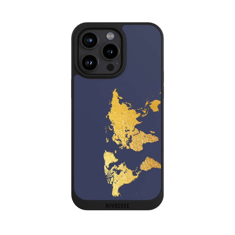 iPhone 15 Pro Max NIVOpure World Map Gold