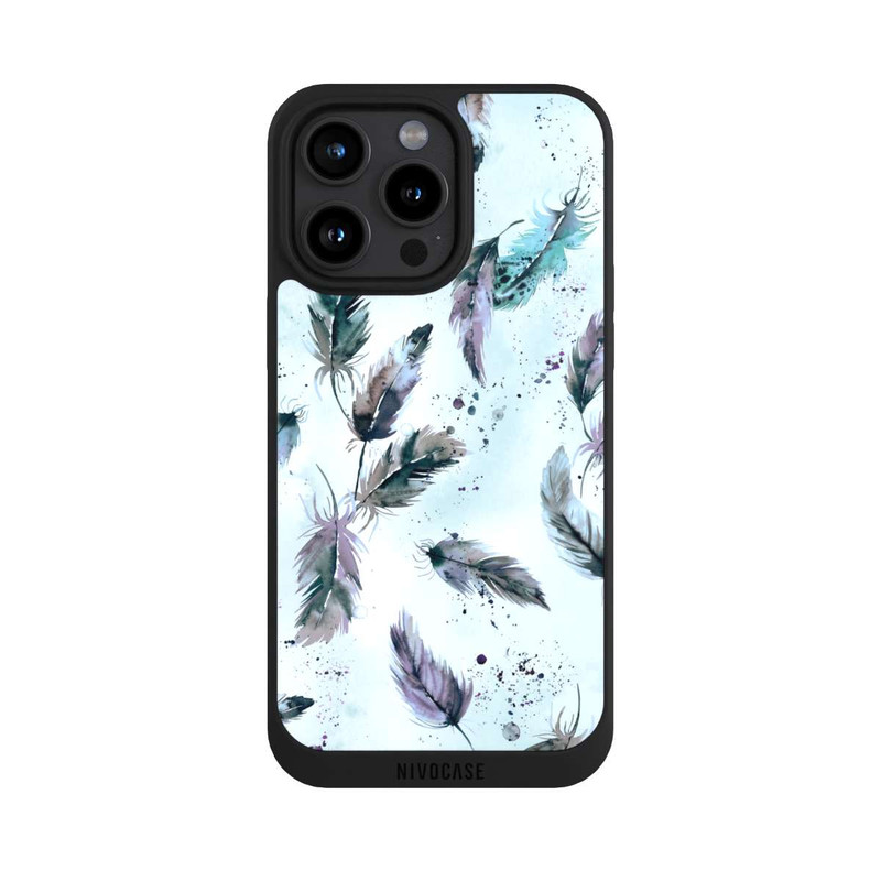 iPhone 15 Pro Max NIVOpure Magische Federn Sanftes Blau