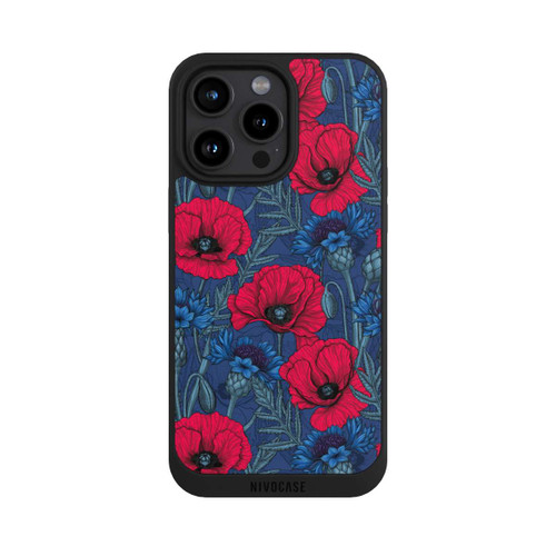 Apple iPhone 15 Pro Max NIVOpure Poppies and Cornflowers on Blue