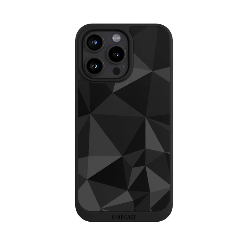 iPhone 15 Pro Max NIVOpure Polygonmuster schwarz