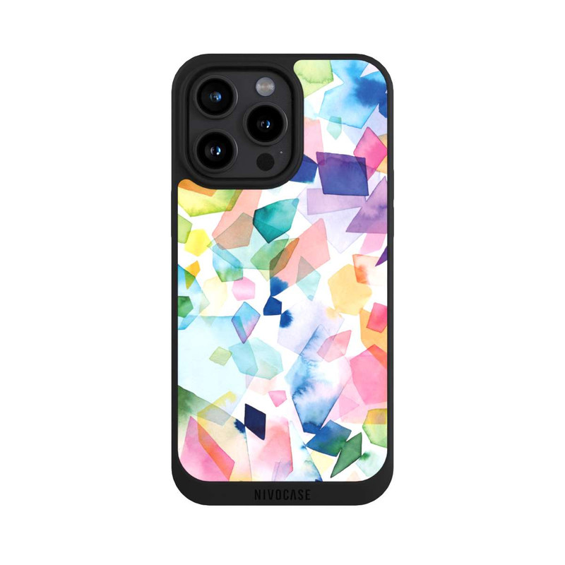 iPhone 15 Pro Max NIVOpure Bunte Aquarelledelsteine ​​und Diamanten
