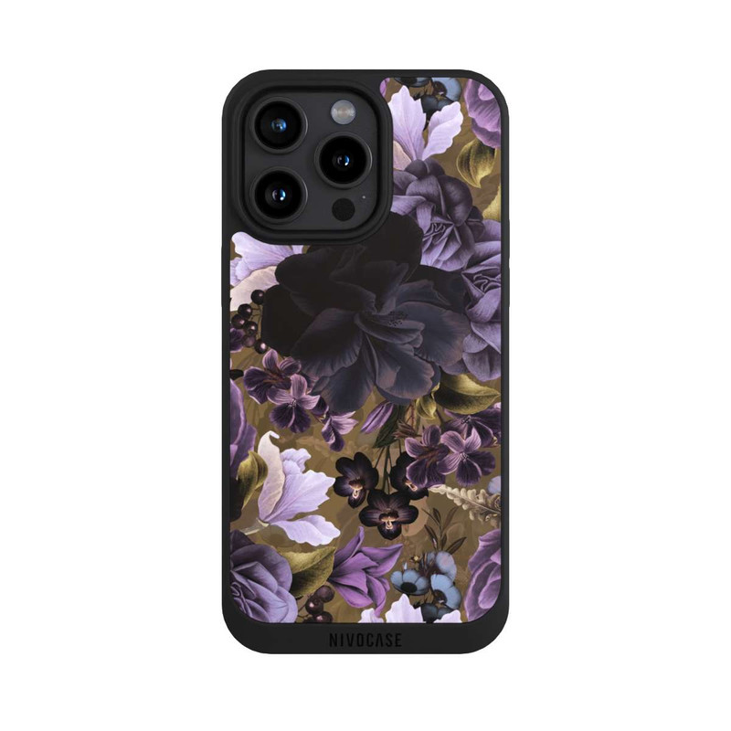 iPhone 15 Pro Max NIVOpure  Lila und goldene Vintageblumen