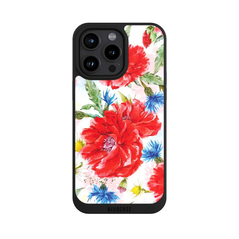 iPhone 15 Pro Max NIVOpure Prairie d'Été, Bleuets et Coquelicots