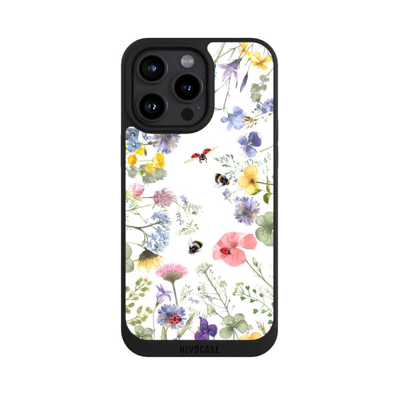 iPhone 15 Pro Max NIVOpure Bunte Frühlingsblumen und Bienen