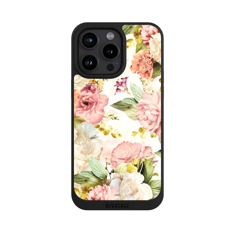 iPhone 15 Pro Max NIVOpure Flower Frame Peonies beige