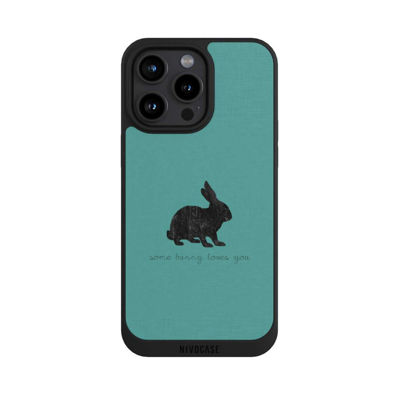 iPhone 15 Pro Max NIVOpure Some Bunny Loves You - Black on Turquoise