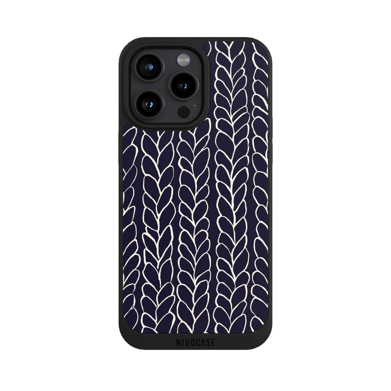 iPhone 15 Pro Max NIVOpure gezeichnete Wollzöpfe Marine