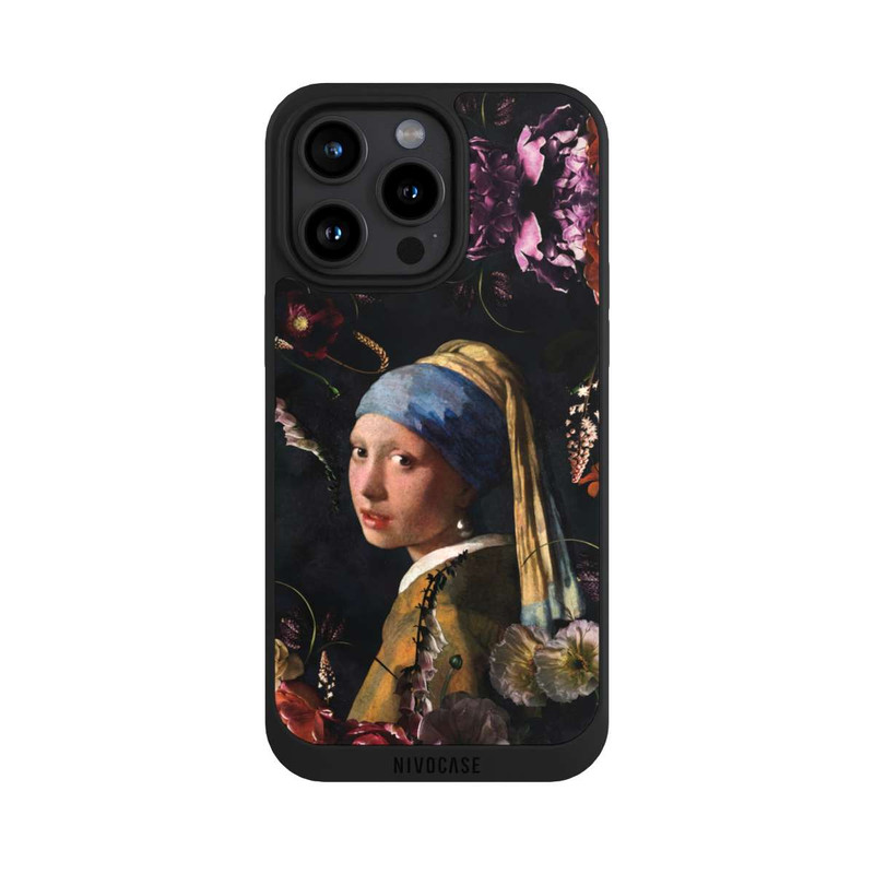 iPhone 15 Pro Max NIVOpure Fille avec une boucle d'oreille en perles Roses