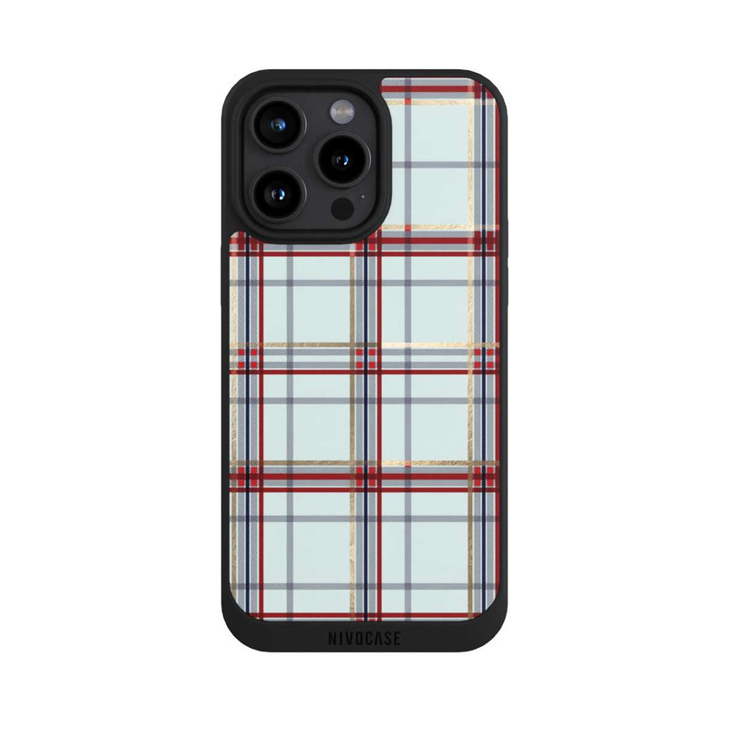 iPhone 15 Pro Max NIVOpure Tartan Blau