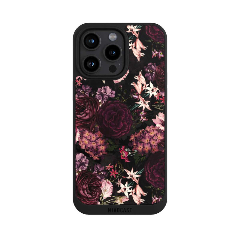 iPhone 15 Pro Max NIVOpure Blumentapete dunkelviolett