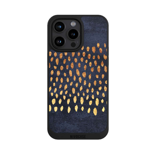 Apple iPhone 15 Pro Max NIVOpure Muster Gold und Marine