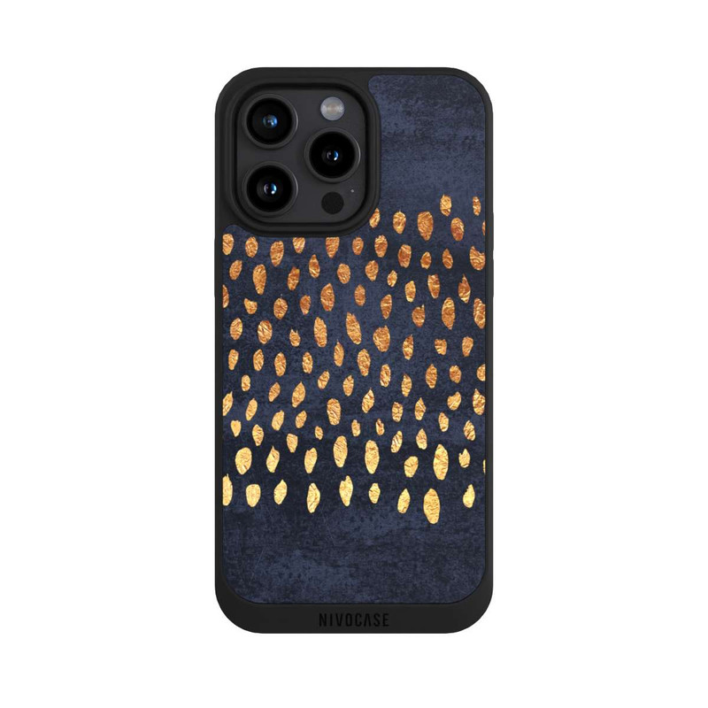 iPhone 15 Pro Max NIVOpure Muster Gold und Marine