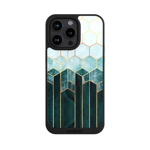 Apple iPhone 15 Pro Max NIVOpure Blaugrüne Sechsecke