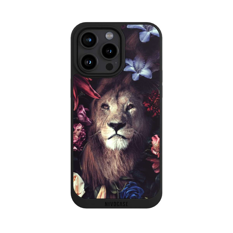 iPhone 15 Pro Max NIVOpure Löwe Blumenrahmen