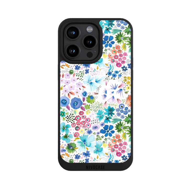 iPhone 15 Pro Max NIVOpure Kunstvolle kleine Frühlingsblumen blau