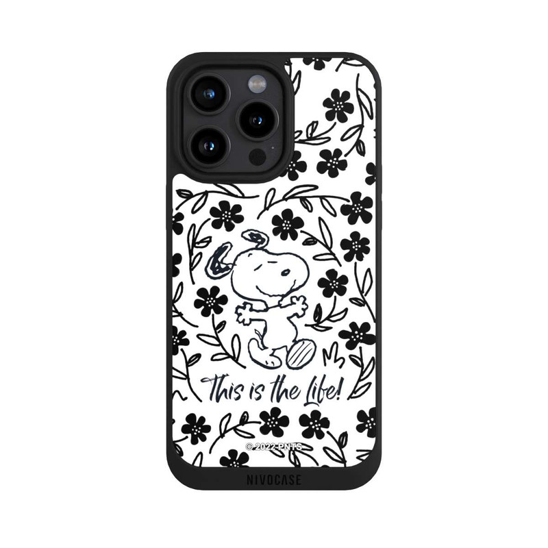 iPhone 15 Pro Max NIVOpure Snoopy This Is The Life Noir & Blanc