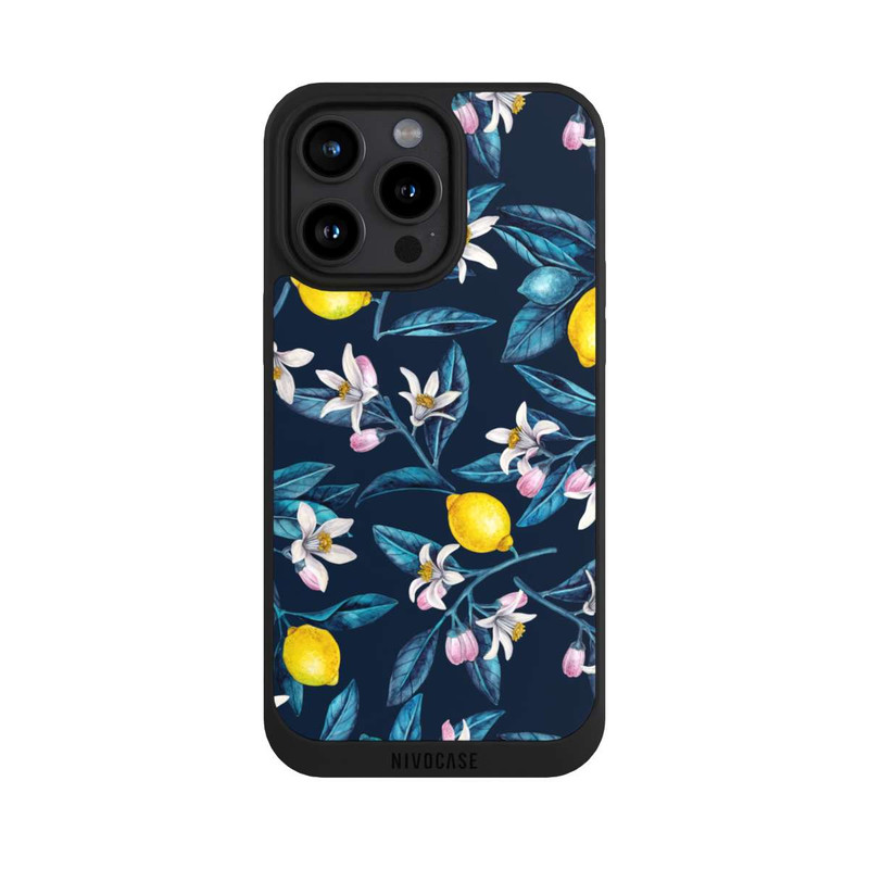 iPhone 15 Pro Max NIVOpure Citrons et fleurs Foncé
