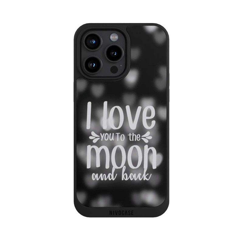 iPhone 15 Pro Max NIVOpure I Love You to The Moon And Back Black Hearts