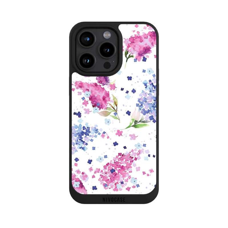 iPhone 15 Pro Max NIVOpure Hortensias Floraux Lilas Rose