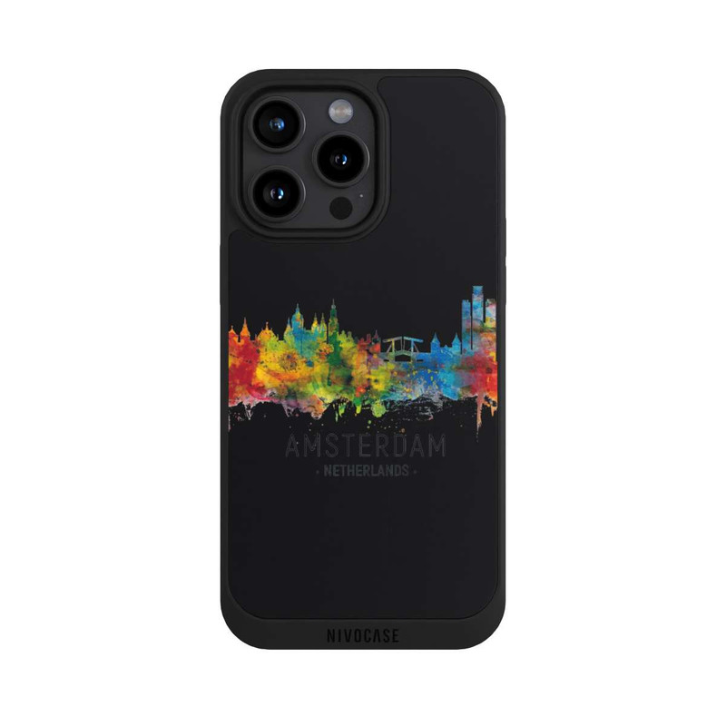 iPhone 15 Pro Max NIVOpure Ligne d'horizon d'Amsterdam Pays-Bas Noir