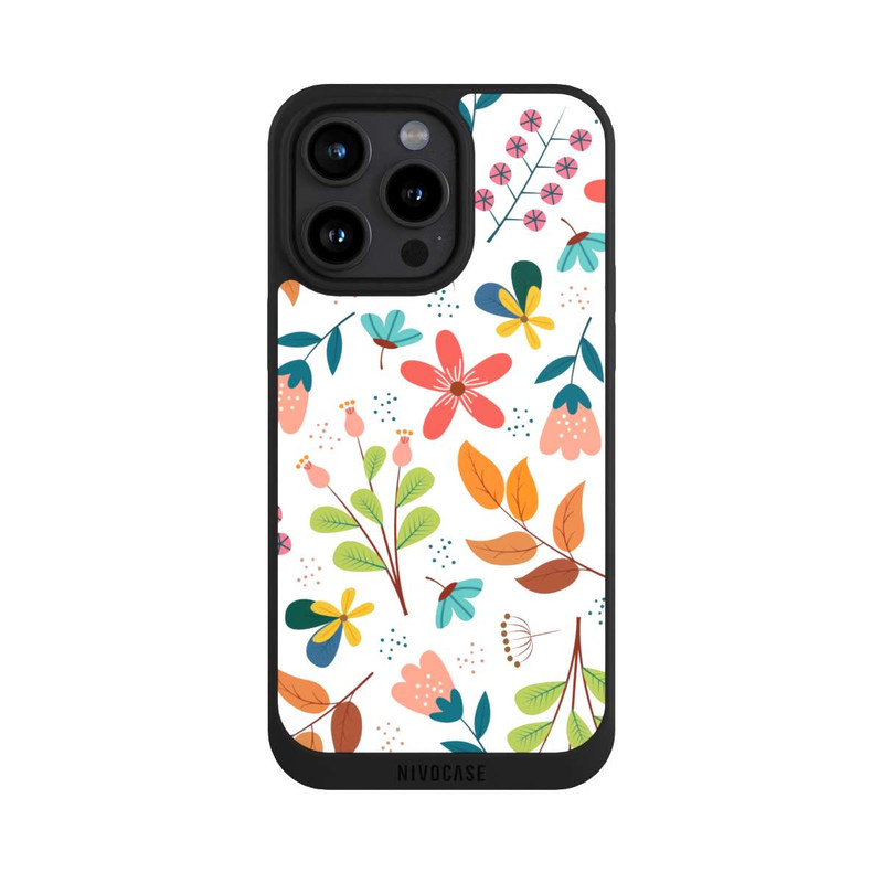 iPhone 15 Pro Max NIVOpure Fleurs et feuilles blanches