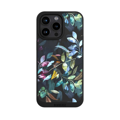 Apple iPhone 15 Pro Max NIVOpure Watercolor Mystic Leaves Black