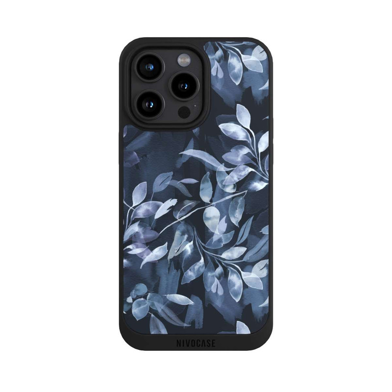 iPhone 15 Pro Max NIVOpure Aquarelle Feuilles Mystiques Marine