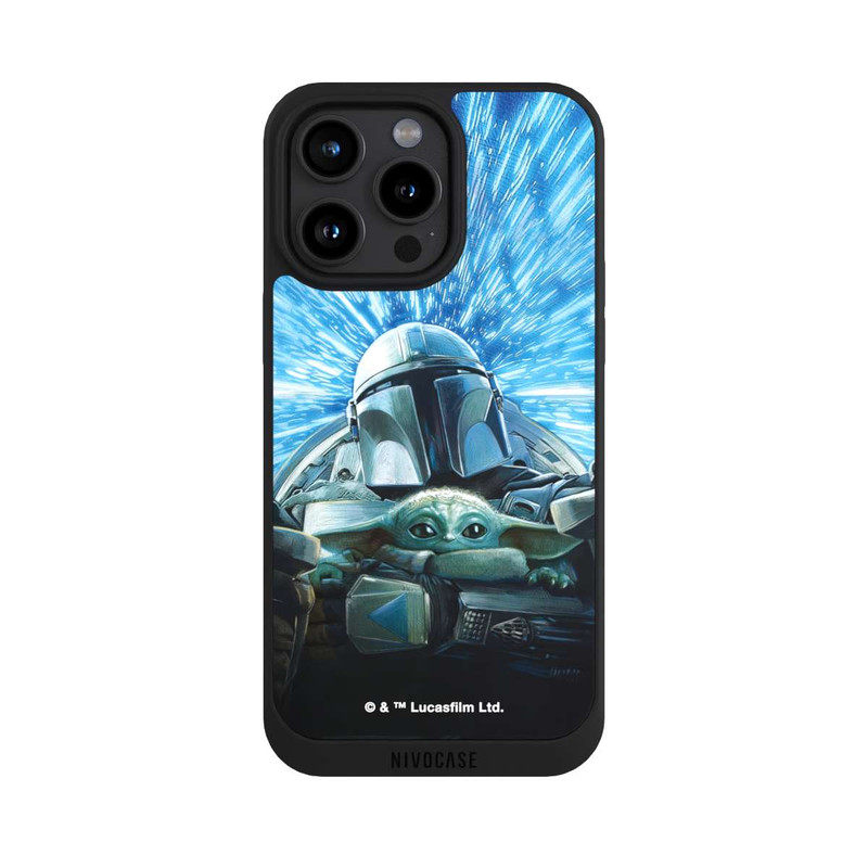 iPhone 15 Pro Max NIVOpure Grogu und Mando fliegen blau