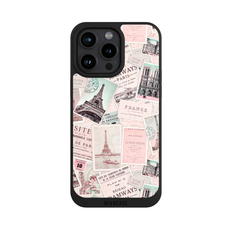 iPhone 15 Pro Max NIVOpure Vintage Paris Postcards Pattern