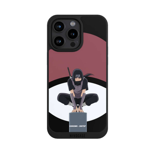 Apple iPhone 15 Pro Max NIVOpure Itachi Uchiha Symbol Schwarzer Hintergrund