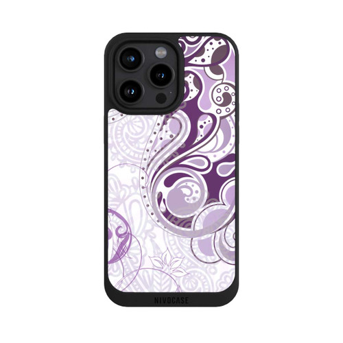 Apple iPhone 15 Pro Max NIVOpure Motif d'automne violet et blanc