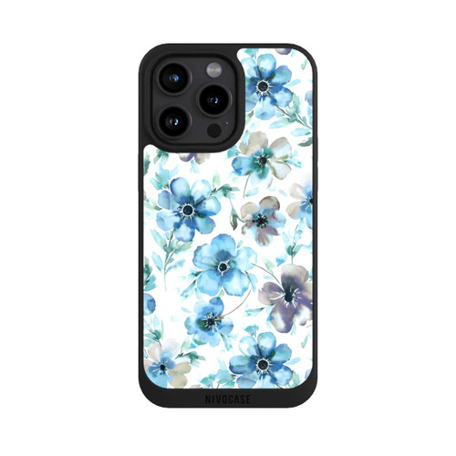 Apple iPhone 15 Pro Max NIVOpure Blaues Blumenmuster Trendy