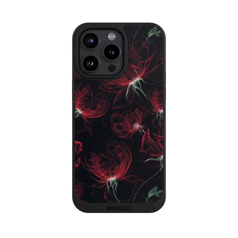 iPhone 15 Pro Max NIVOpure Tapete mit roten Blumen