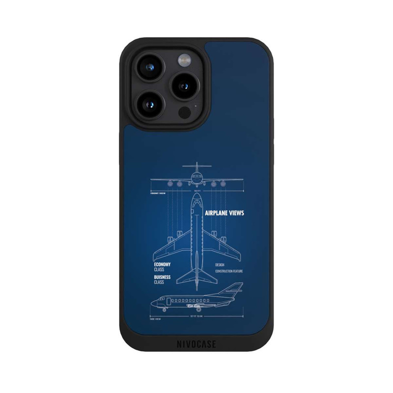 iPhone 15 Pro Max NIVOpure Flugzeug-Wireframe
