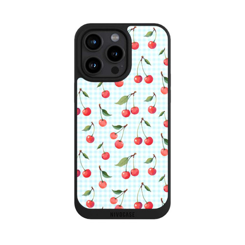 Apple iPhone 15 Pro Max NIVOpure Cherries and Blue Gingham