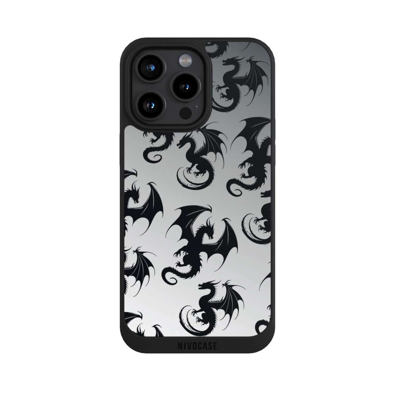 iPhone 15 Pro Max NIVOpure Drachen Muster Grau