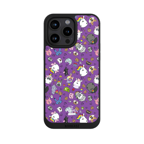 Apple iPhone 15 Pro Max NIVOpure Muster Lila Hintergrund Pummeleinhorn