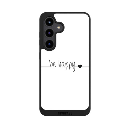 Samsung Galaxy S24 NIVOpure Be Happy Weisser Hintergrund