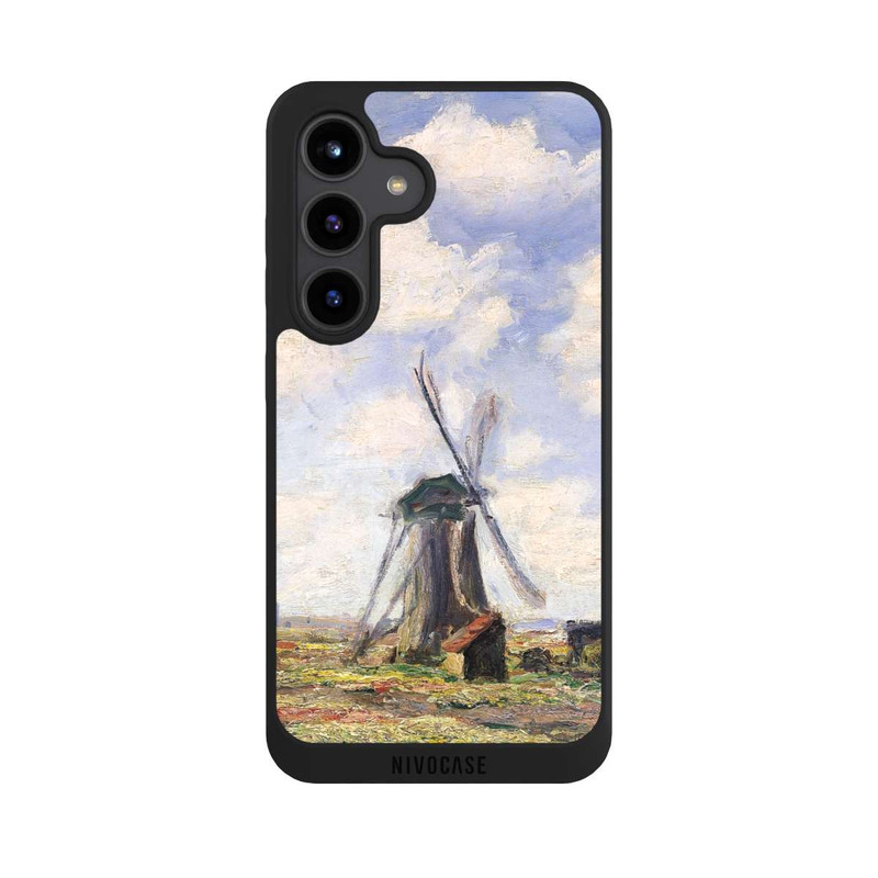 Galaxy S24 NIVOpure Tulpenfelder mit der Rijnsburger Windmühle von Claude Monet
