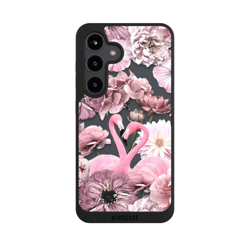 Galaxy S24 NIVOpure Flamants roses en motif de fleurs