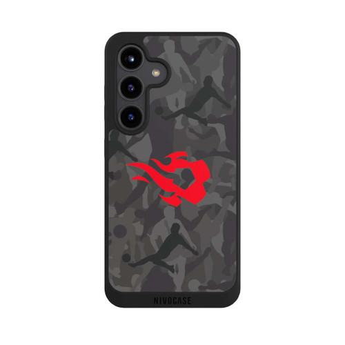 Samsung Galaxy S24 NIVOpure Belgian Red Flames Camouflage Grey