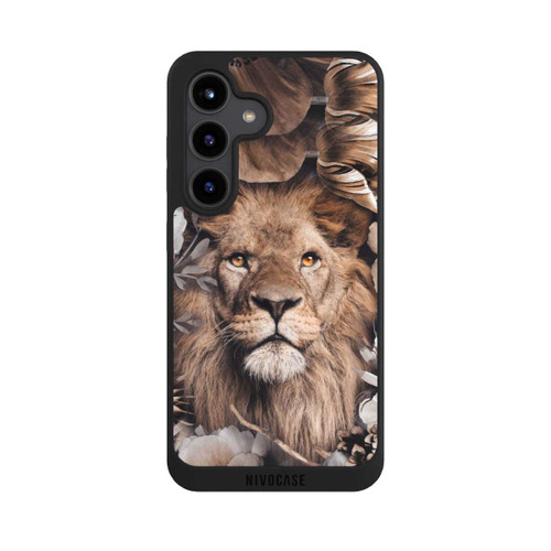 Samsung Galaxy S24 NIVOpure Löwe Blumenrahmen Beige