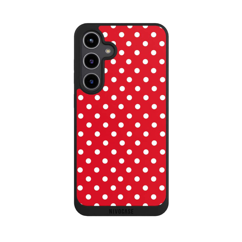Galaxy S24 + NIVOpure Polka Dots Dunkelrot und Weiß