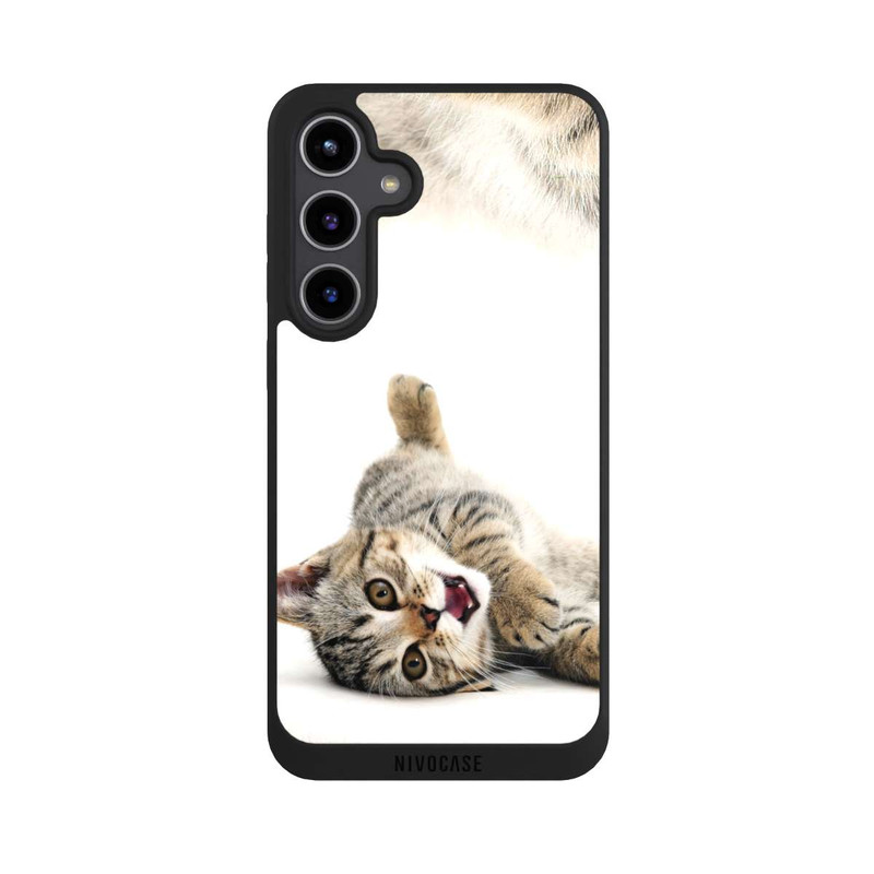 Galaxy S24 + NIVOpure Sich wälzende Katze