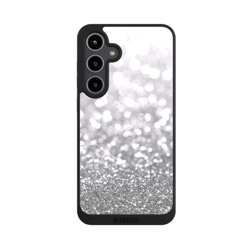 Samsung Galaxy S24+ NIVOpure Pluie de Paillettes Argentées Look