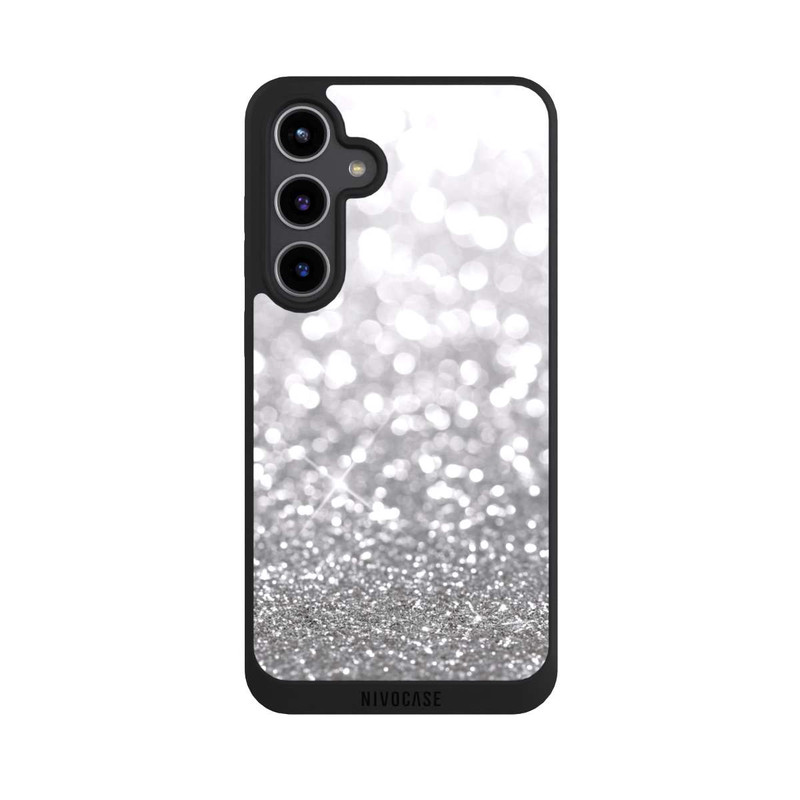 Galaxy S24 + NIVOpure Pluie de Paillettes Argentées Look