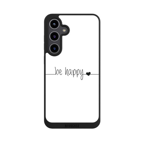 Samsung Galaxy S24+ NIVOpure Be Happy Weisser Hintergrund