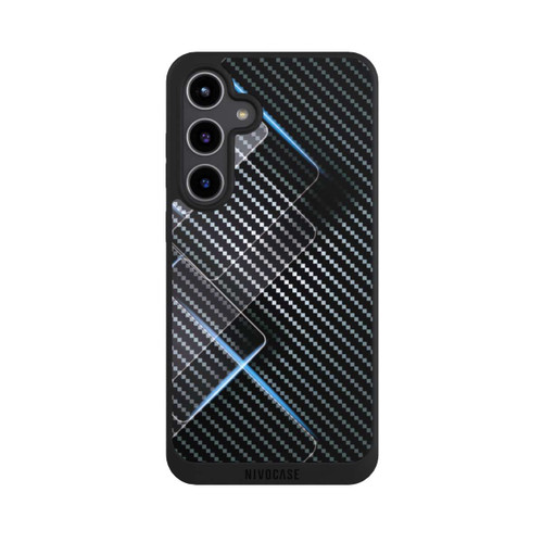 Samsung Galaxy S24+ NIVOpure Blaue Linien auf Karbon