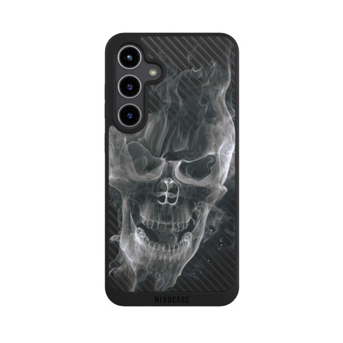 Samsung Galaxy S24+ NIVOpure rauchender Totenkopf Carbon